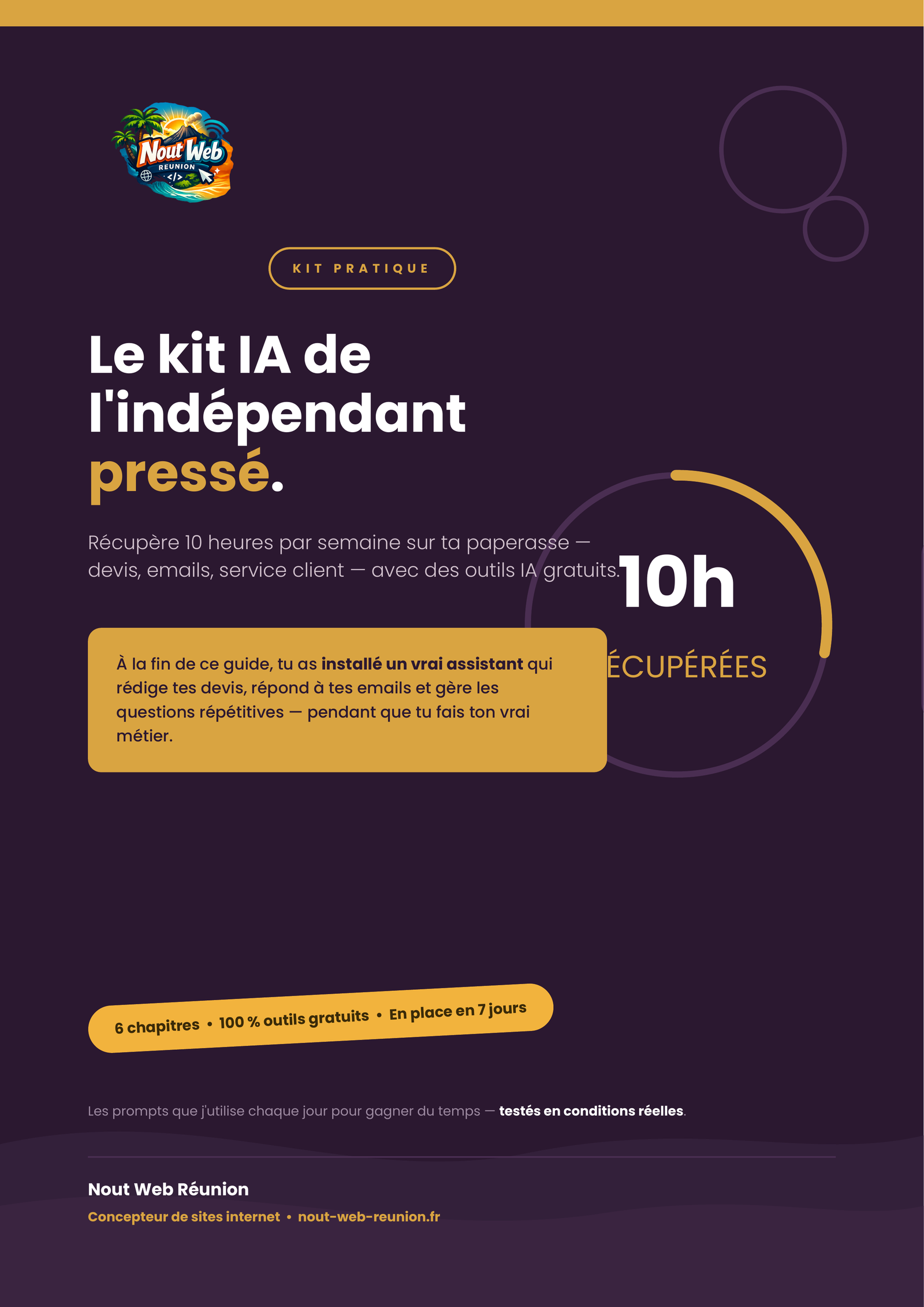 Couverture de l'ebook Le Kit IA de l'indépendant pressé par Nout Web Réunion