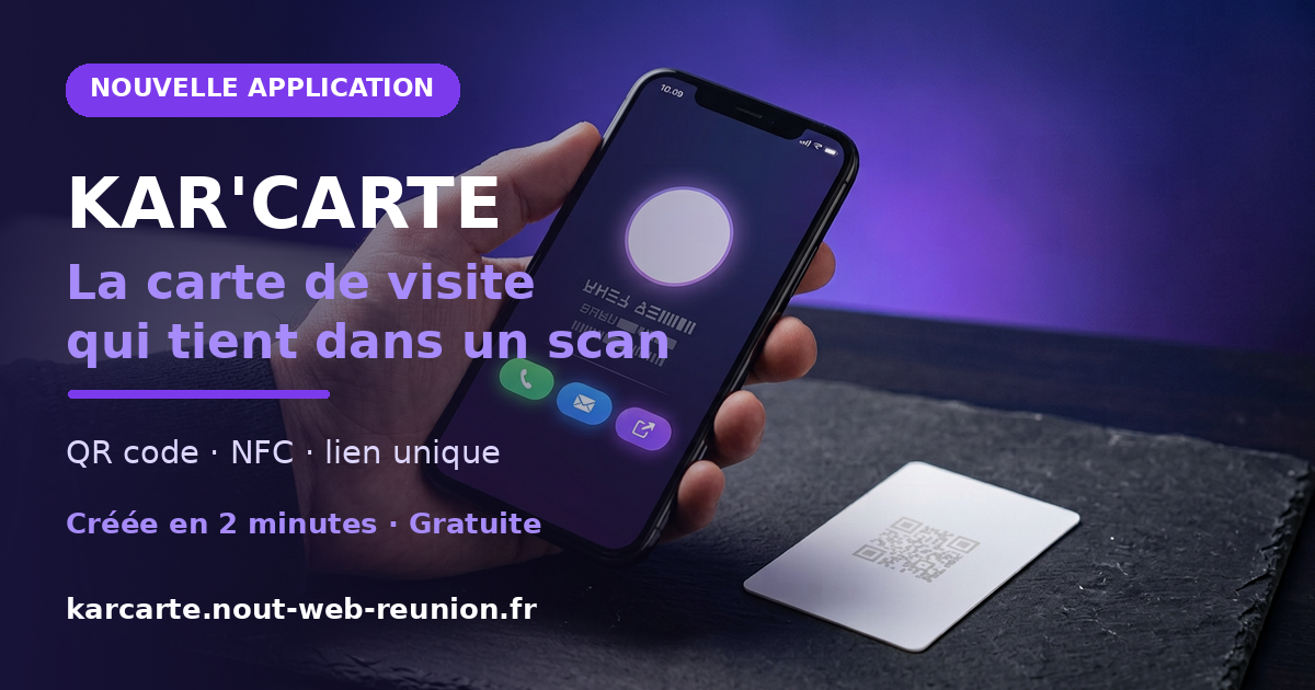 KAR'CARTE, carte de visite digitale partageable par QR code et NFC