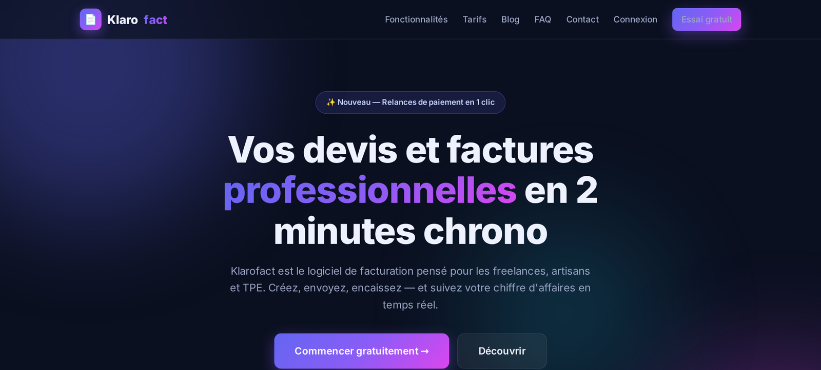 Klarofact — logiciel de devis et factures en ligne