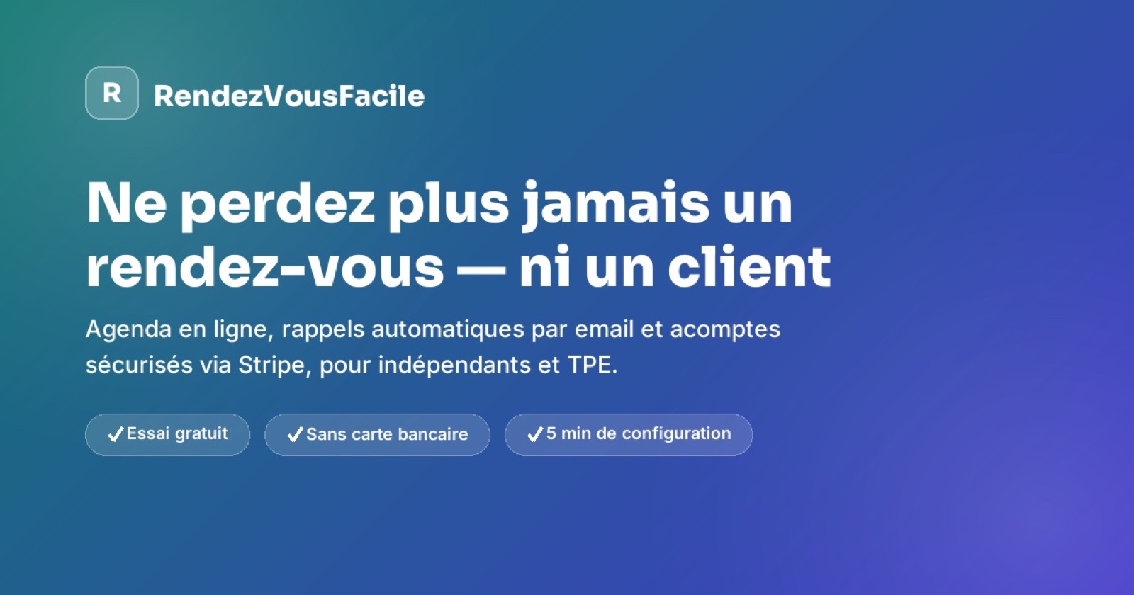 RendezVousFacile, agenda et prise de rendez-vous en ligne pour indépendants