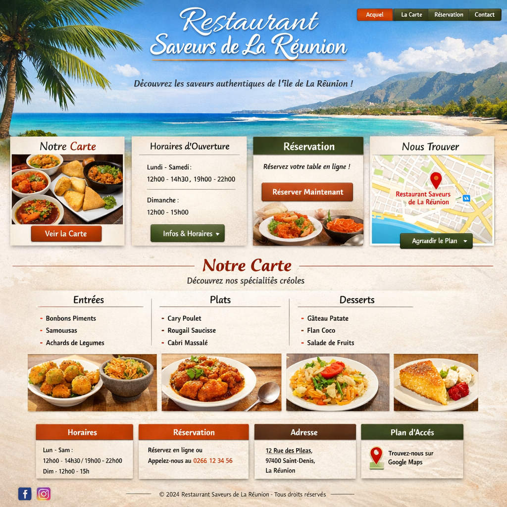 Exemple de structure site restaurant 974