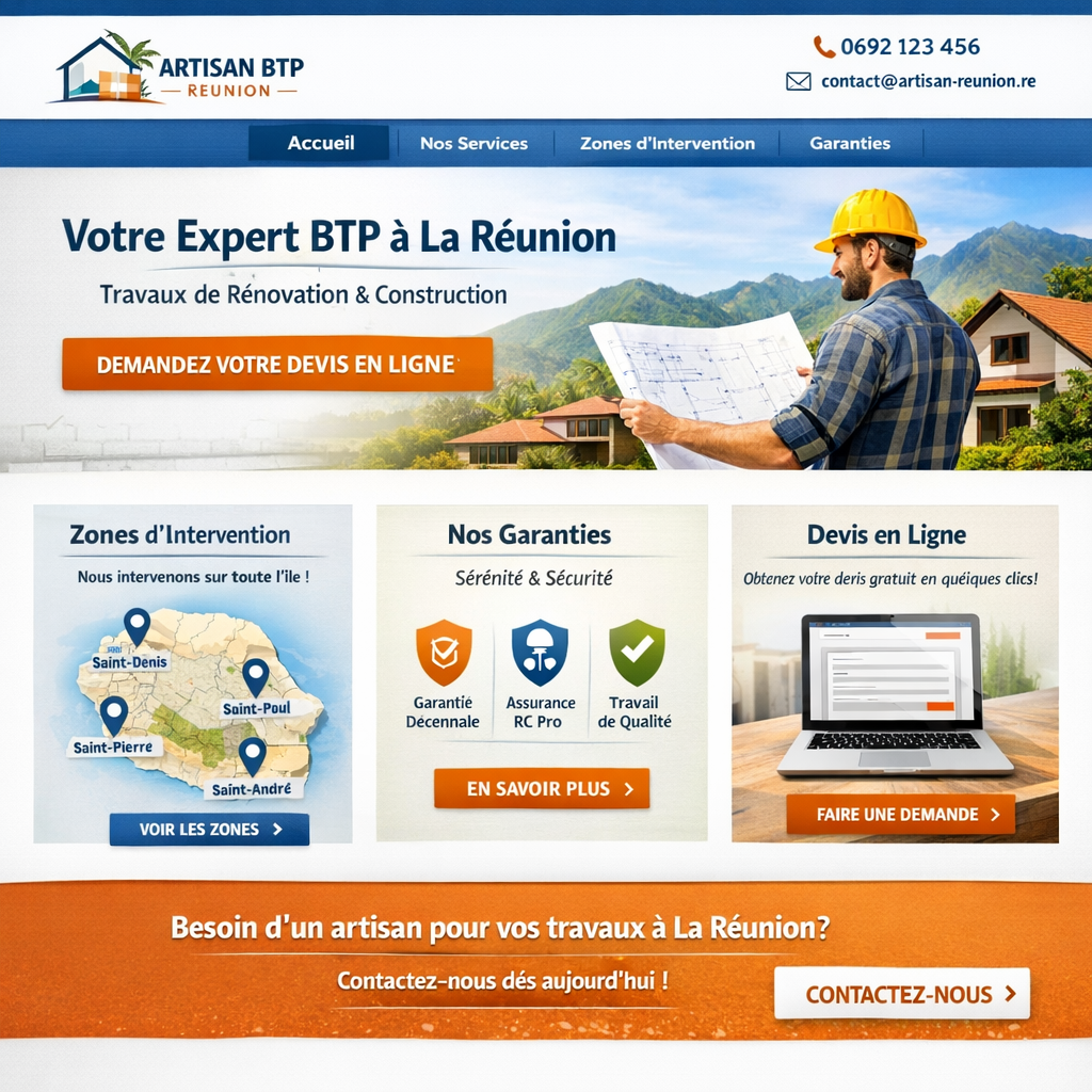 Exemple de structure site artisan BTP 974