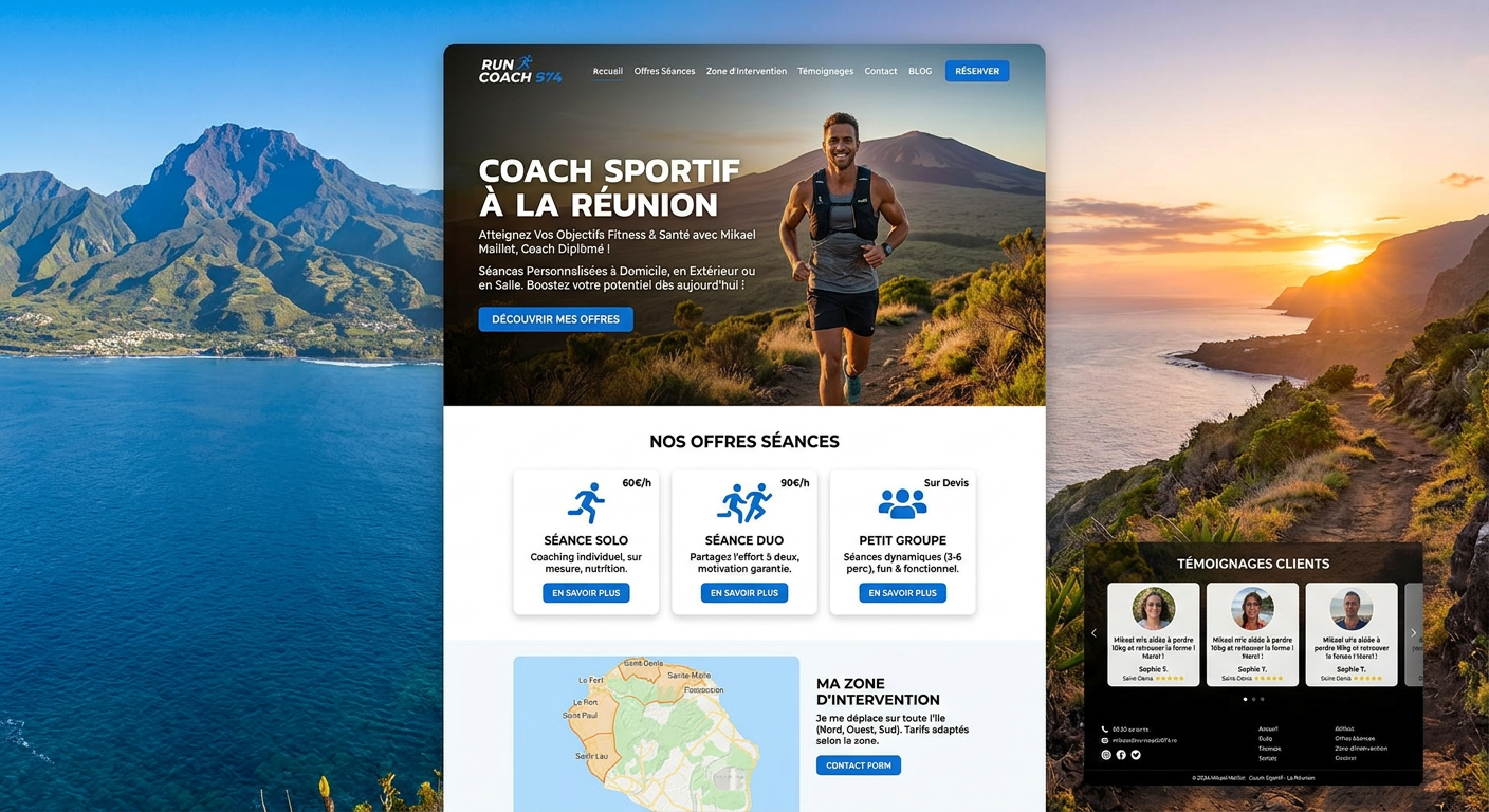 Exemple de structure site coach sportif 974