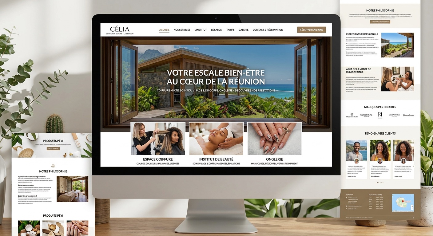 Salon de coiffure et institut de beauté site web à La Réunion